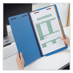 UNV10311 - Bright Colored Pressboard Classification Folders, 2" Expansion, 2 Dividers, 6 Fasteners, Legal Size, Cobalt Blue, 10/Box