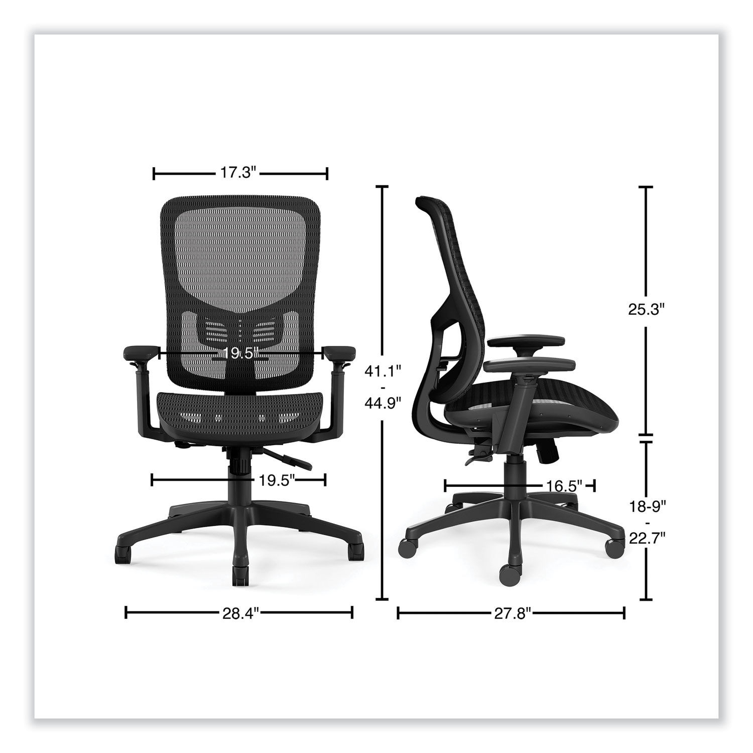 WorkPro 1000 Series Ergonomic MeshMesh Mid Back Task Chair