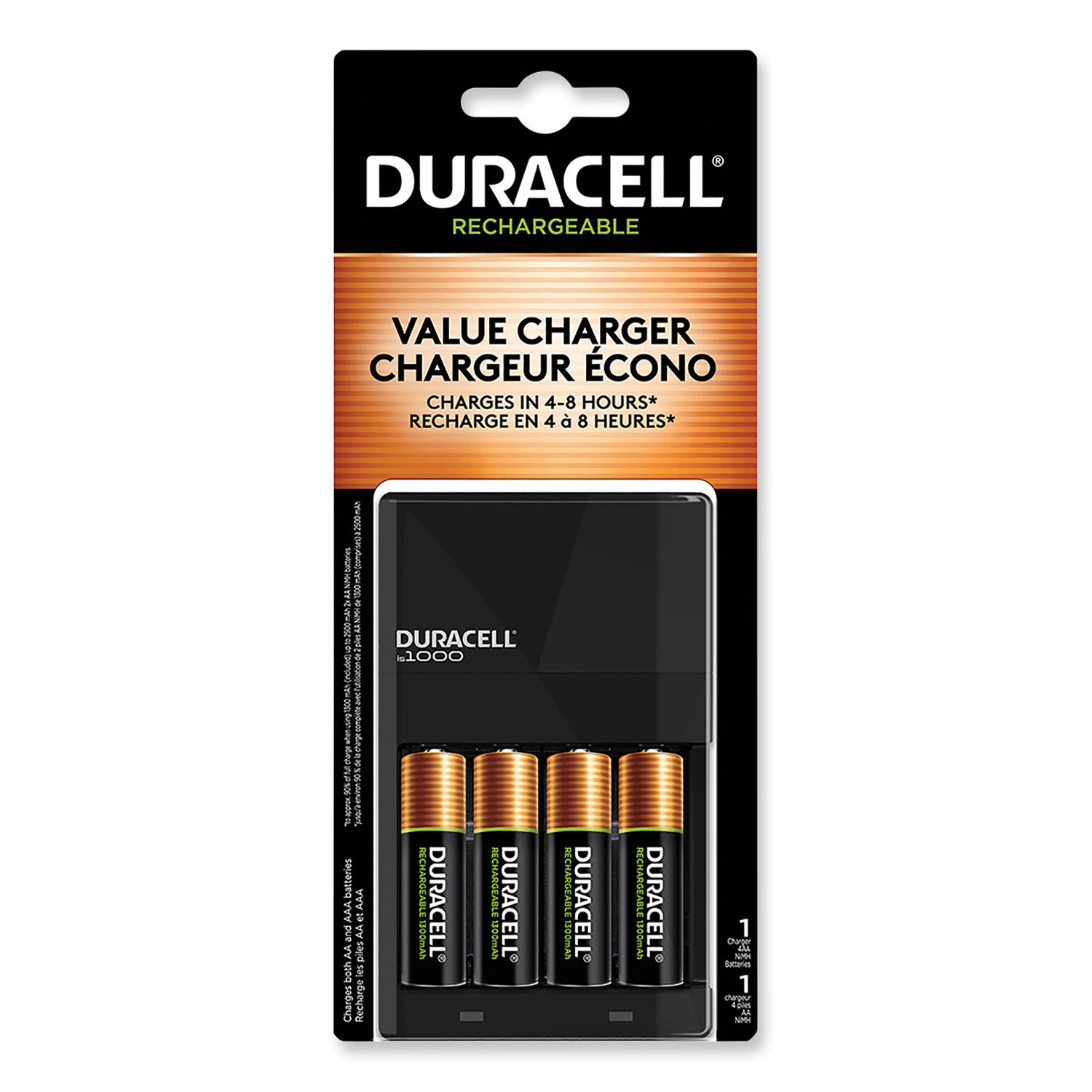 Chargeur universel avec 2 piles rechargeables AA, AAA - Piles