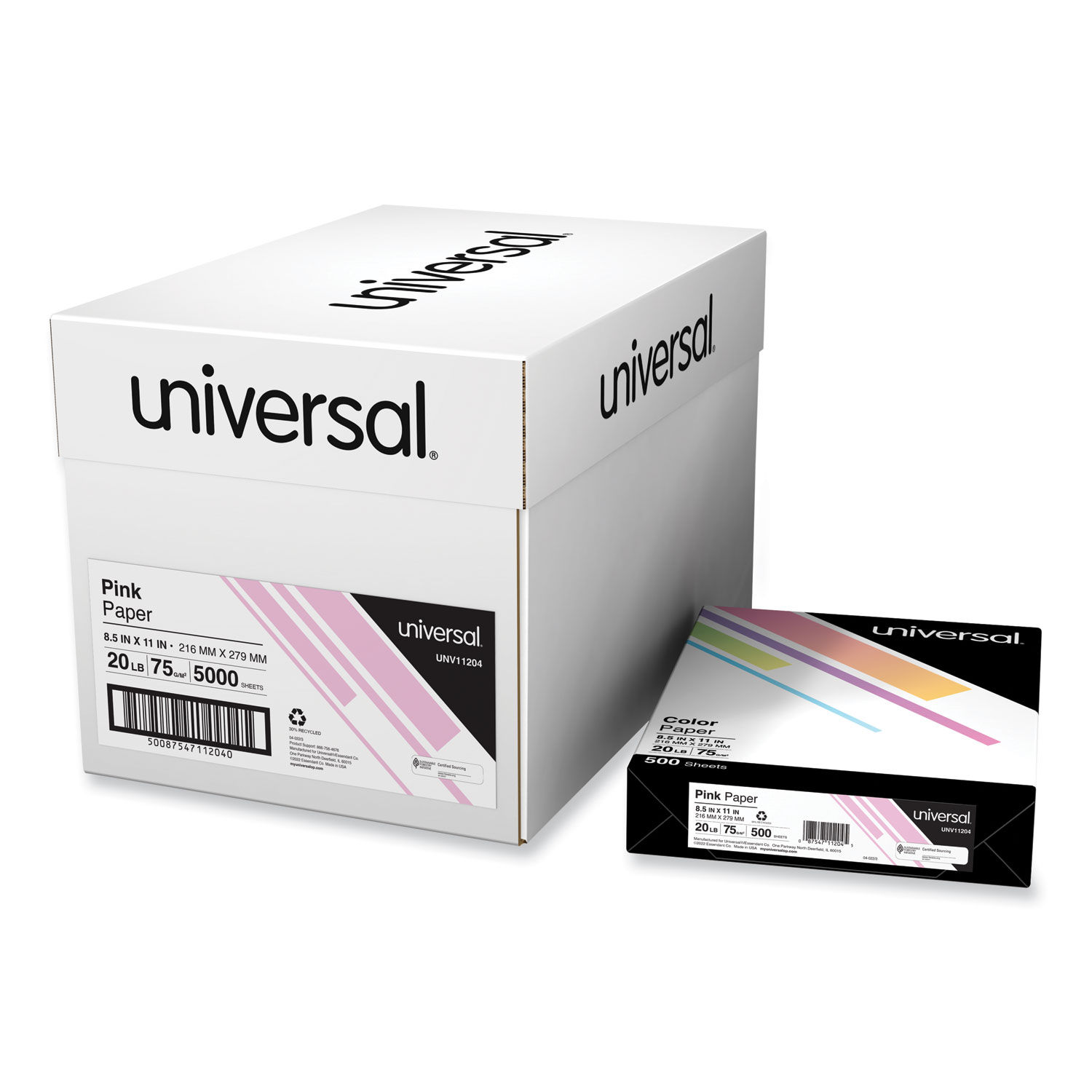 Universal Office UNV11204 8 1/2 x 11 Pink Ream of 20# Color Copy