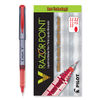 PIL11022 - V Razor Point Liquid Ink Porous Point Pen, Stick, Extra-Fine 0.5 mm, Red Ink, Gray/Translucent Red Barrel, Dozen