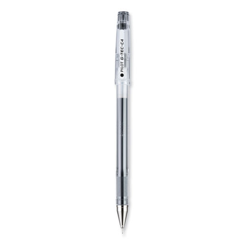 G-TEC-C Ultra Gel Pen, Stick, Extra-Fine 0.4 mm, Black Ink, Clear Barrel,  Dozen