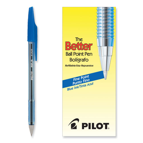 Pilot Better Retractable Ballpoint Pens Fine Point 0.7 mm Translucent Black  Barrel Black Ink Pack Of 12 - Office Depot