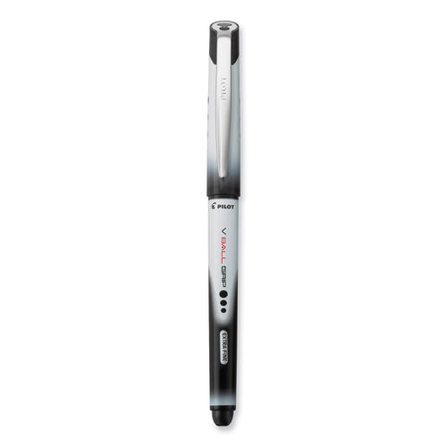 Pilot Vball RT Liquid Ink Retractable Roller Ball Pen, 0.5mm, Black Ink, Black/White Barrel (PIL26106)