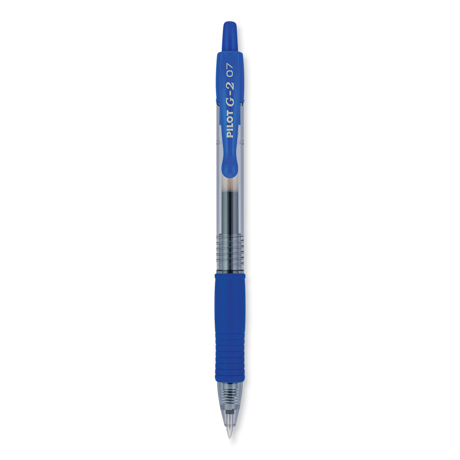 Pilot G 2 Retractable Gel Pens Ultra Fine Point 0.38 mm Clear Barrels Blue  Ink Pack Of 12 - Office Depot