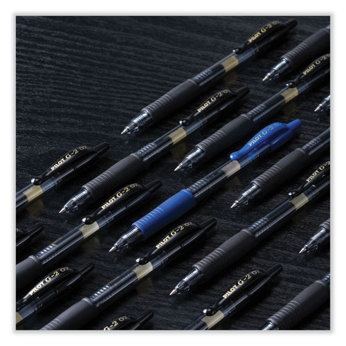 Pilot G 2 Retractable Gel Pens Ultra Fine Point 0.38 mm Clear Barrels Black  Ink Pack Of 12 - Office Depot