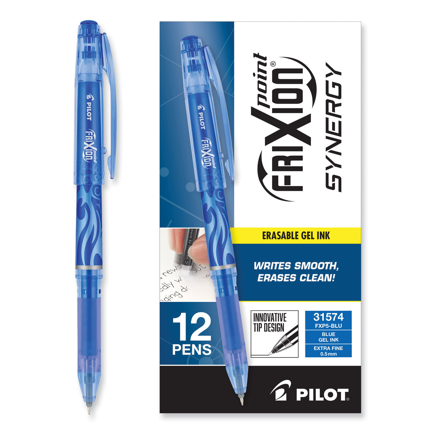 Pilot Corp. of America 31574 FriXion Point Erasable Gel Pen, Needle, 0.5mm Extra Fine, Blue