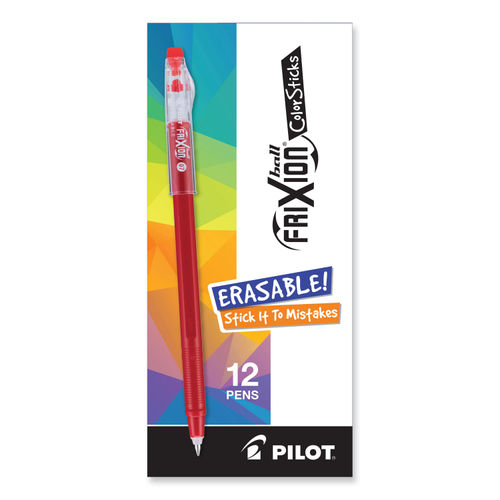 Pilot® FriXion ColorSticks Erasable Gel Pen, Stick, Fine 0.7 mm, Assorted  Ink and Barrel Colors, 10/Pack