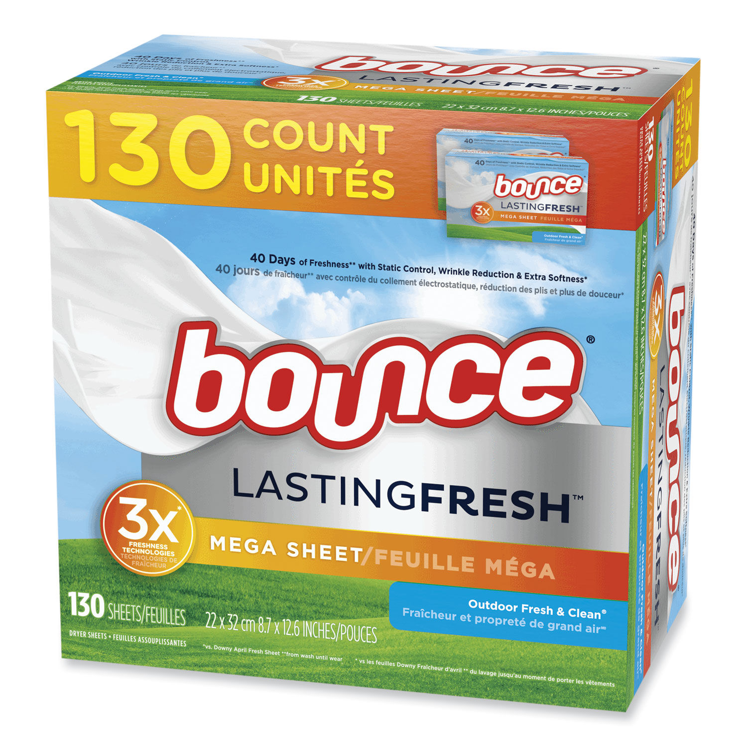 Bounce Dryer Sheets, Outdoor Fresh, 160-count, 2-pack