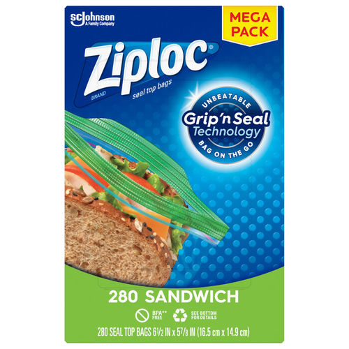 Ziploc Sandwich Bags, 6.5, 280/Box (315886)