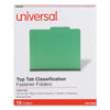 UNV10202 - Bright Colored Pressboard Classification Folders, 2" Expansion, 1 Divider, 4 Fasteners, Letter Size, Emerald Green, 10/Box