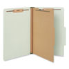 UNV10261 - Four-Section Pressboard Classification Folders, 2" Expansion, 1 Divider, 4 Fasteners, Legal Size, Green Exterior, 10/Box