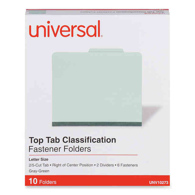 Six-Section Pressboard Classification Folders by Universal