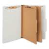 UNV10282 - Six-Section Pressboard Classification Folders, 2" Expansion, 2 Dividers, 6 Fasteners, Legal Size, Gray Exterior, 10/Box