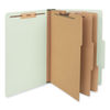 UNV10296 - Eight-Section Pressboard Classification Folders, 3" Expansion, 3 Dividers, 8 Fasteners, Legal Size, Green Exterior, 10/Box