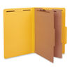 UNV10314 - Bright Colored Pressboard Classification Folders, 2" Expansion, 2 Dividers, 6 Fasteners, Legal Size, Yellow Exterior, 10/Box