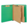 UNV10317 - Deluxe Six-Section Pressboard End Tab Classification Folders, 2 Dividers, 6 Fasteners, Letter Size, Green, 10/Box