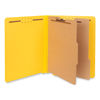 UNV10319 - Deluxe Six-Section Pressboard End Tab Classification Folders, 2 Dividers, 6 Fasteners, Letter Size, Yellow, 10/Box