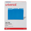 UNV10501 - Deluxe Colored Top Tab File Folders, 1/3-Cut Tabs: Assorted, Letter Size, Blue/Light Blue, 100/Box