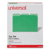 UNV10502 - Deluxe Colored Top Tab File Folders, 1/3-Cut Tabs: Assorted, Letter Size, Green/Light Green, 100/Box