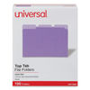 UNV10505 - Deluxe Colored Top Tab File Folders, 1/3-Cut Tabs: Assorted, Letter Size, Violet/Light Violet, 100/Box