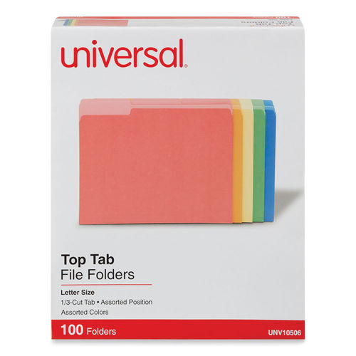 Smead Top Tab Colored Folder - Letter 8.5 x 11 1/3 Cut 100 / Box