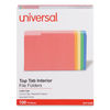 UNV12306 - Interior File Folders, 1/3-Cut Tabs: Assorted, Letter Size, 11-pt Stock, Assorted Colors, 100/Box