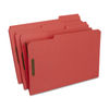 UNV13527 - Deluxe Reinforced Top Tab Fastener Folders, 0.75" Expansion, 2 Fasteners, Legal Size, Red Exterior, 50/Box