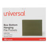 UNV14160 - Hanging Box Bottom File Pockets, 1 Section, 3.5" Capacity, Letter Size, Standard Green, 10/Box