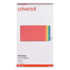 UNV14221 - Deluxe Bright Color Hanging File Folders, Legal Size, 1/5-Cut Tabs, Assorted Colors, 25/Box