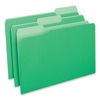 UNV15302 - Interior File Folders, 1/3-Cut Tabs: Assorted, Legal Size, 11-pt Stock, Green, 100/Box