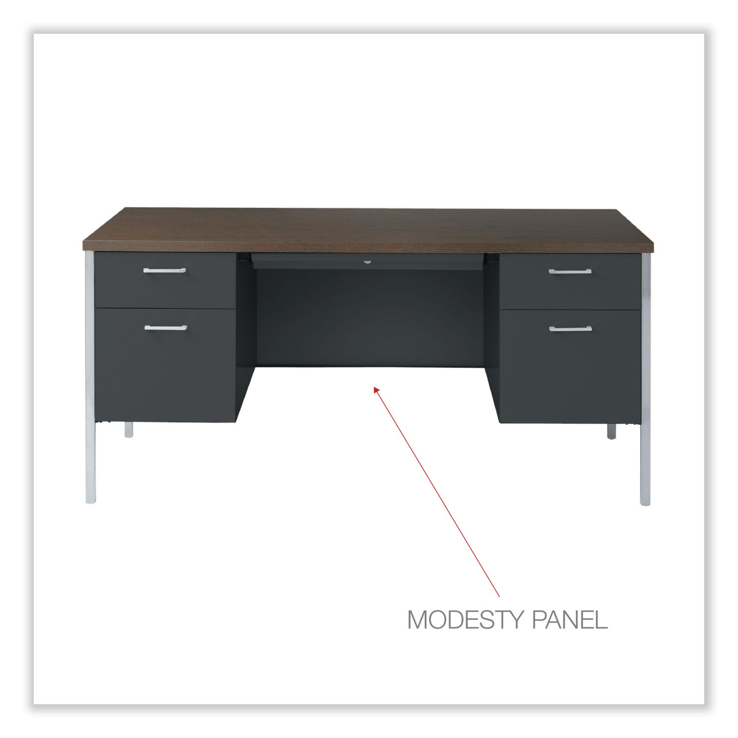 Bureau plan Steely double face suivant 160 x 80 cm