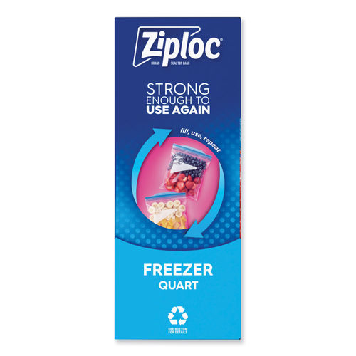 Ziploc Freezer Bags, Double Zipper, Heavy Duty, Quart, 20 bags