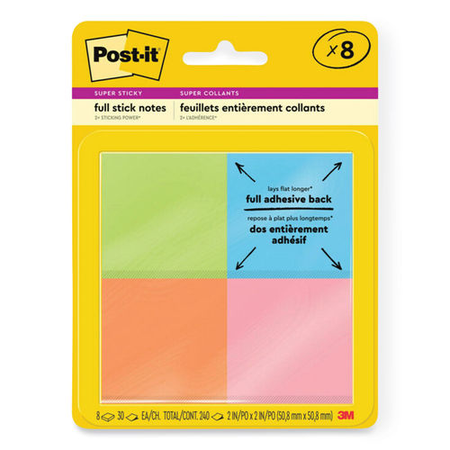 Post-it Super Sticky Notes, 3 in x 3 in, 5 Pads, 2x the Sticking