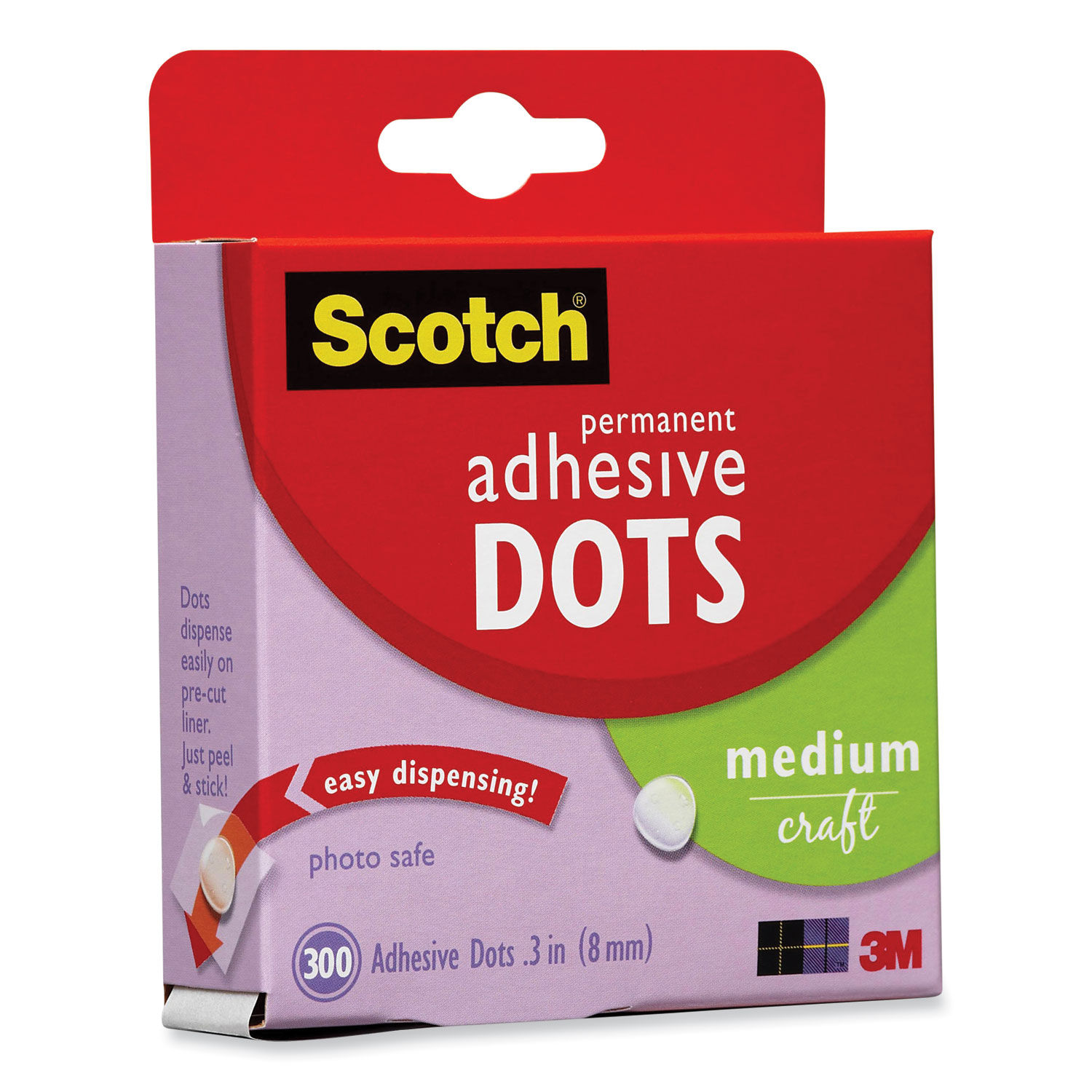 Scotch Permanent Adhesive Dots Medium Craft Pack Of 300 - Office Depot