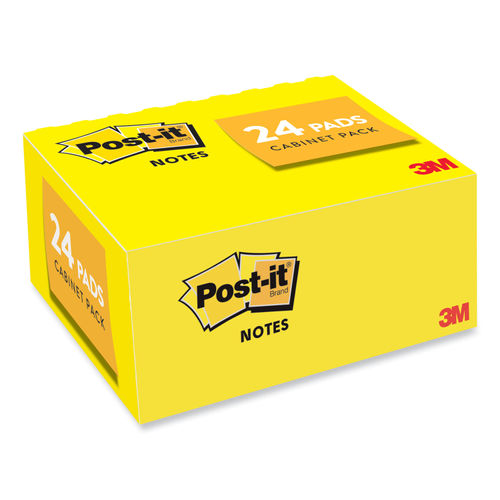 Post-it Original Pads in Canary Yellow, 1.38 x 1.88, 100 Sheets/Pad, 12  Pads/Pack - Mfr Part# 653