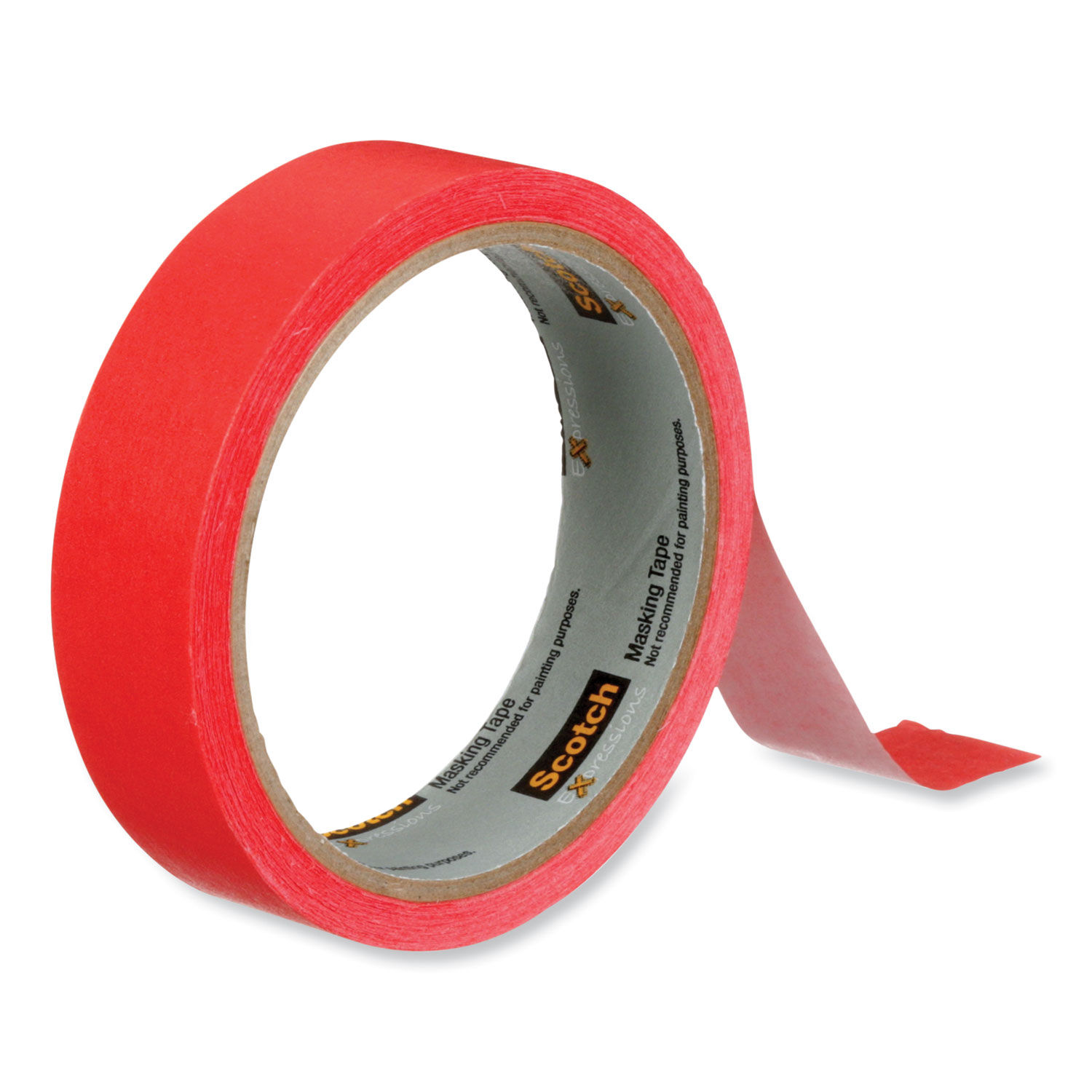 Color Masking Tape, 3 Core, 0.94 x 60 yds, Red