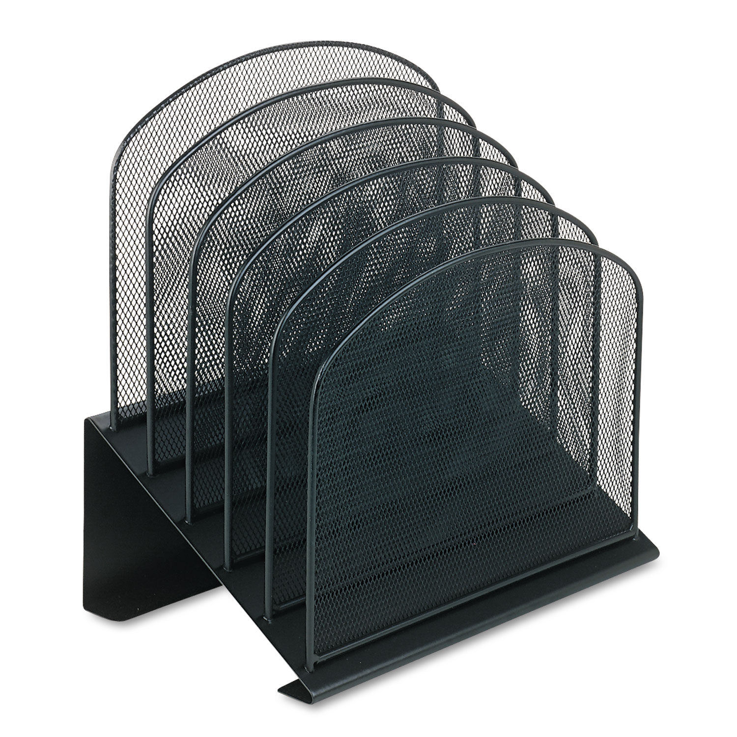 Safco Mesh Desk Organizer, Eight Sections, Steel, 19 1/2 x 11 1/2 x 8 1/4,  Black