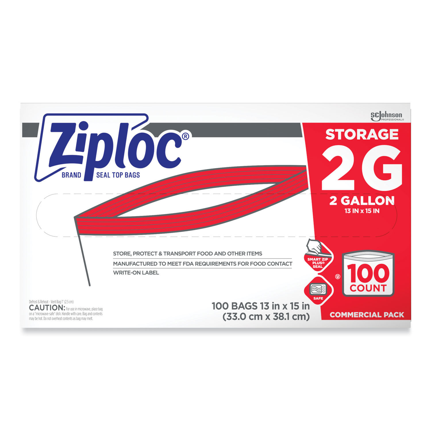 Ziploc Pinch & Seal Storage Bags, Gallon, 38 Ct, Clear