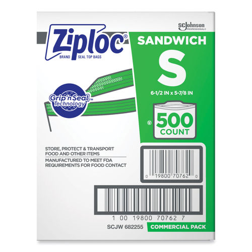 Ziploc Resealable Sandwich Bags Clear Box Of 500 Bags - Office Depot