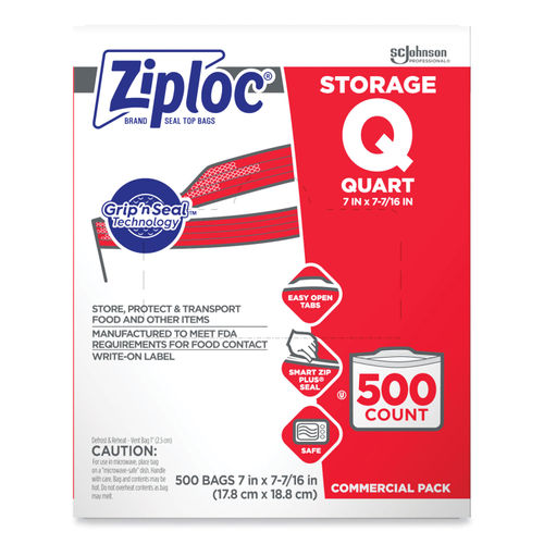 Ziploc Plastic Double Zipper Storage Bags 1 Gallon Clear Box Of 38 Bags -  Office Depot