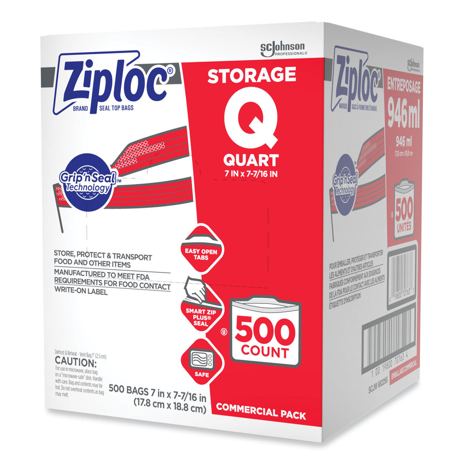 Ziploc Slider Bags, Storage, Quart - 16 bags