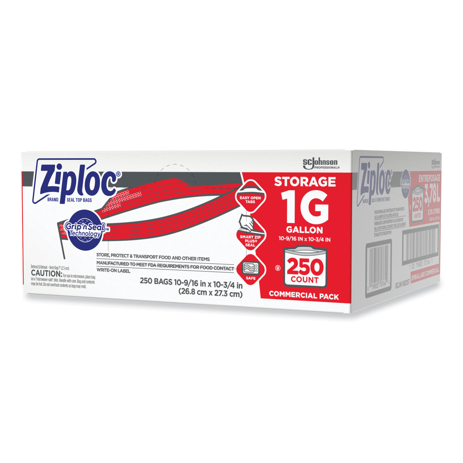 Ziploc storage bags 1 gallon 1.75 mil case of 250 bags SJN682257