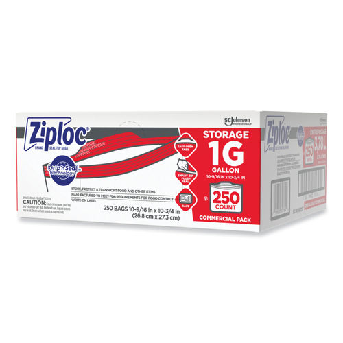 Ziploc Plastic Double Zipper Storage Bags 1 Gallon Clear Box Of 38 Bags -  Office Depot