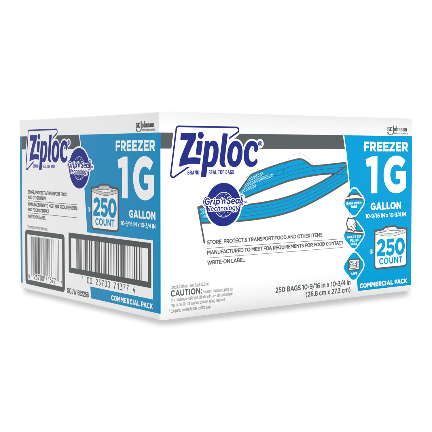 Ziploc Seal Top Bags, Freezer, 2 Gallon 10 ea, Plastic Bags