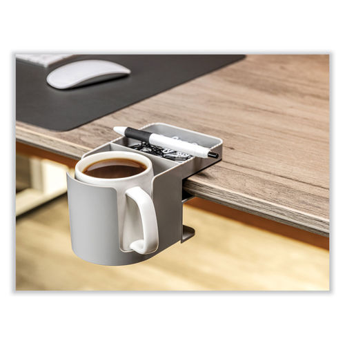 Deflecto Standing Desk Cup Holder Organizer, Gray