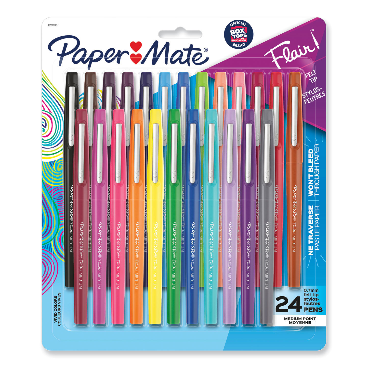 Paper Mate Flair Medium Point 0.7 mm Felt Tip Pens 2 2 ea, School Supplies