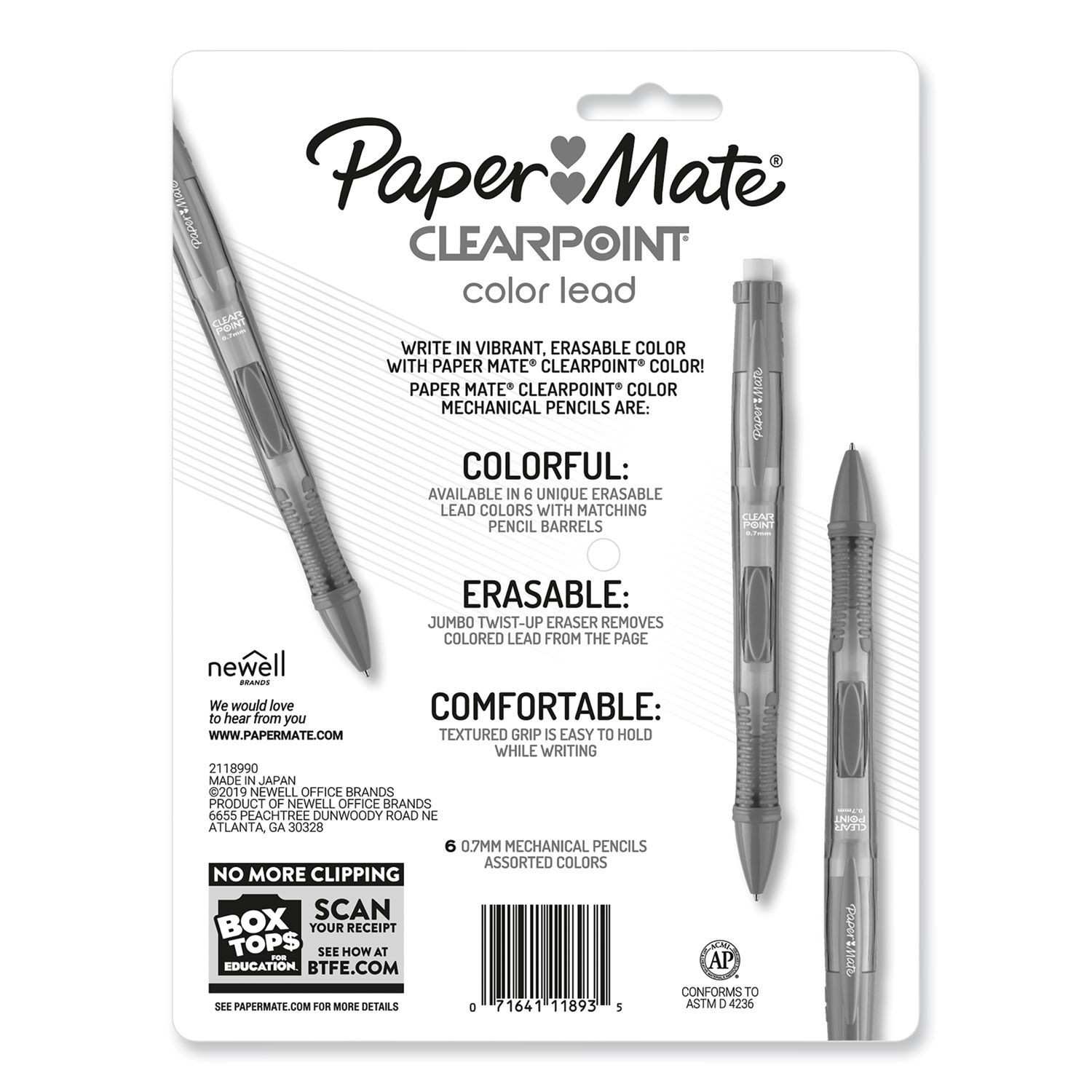 Paper Mate Clearpoint Color Lead Mechanical Pencils 0.7mm Assorted Colors  Pack Of 6 - Office Depot