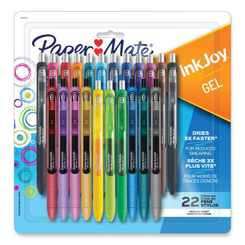 Paper Mate InkJoy Retractable Gel Pen, Blue, 0.5 mm - 12 count