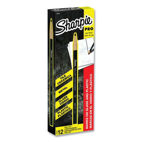 Sharpie Peel Off China Markers Black Box Of 12 - Office Depot